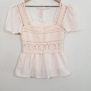 Miss Me Crochet Top Blouse Size S